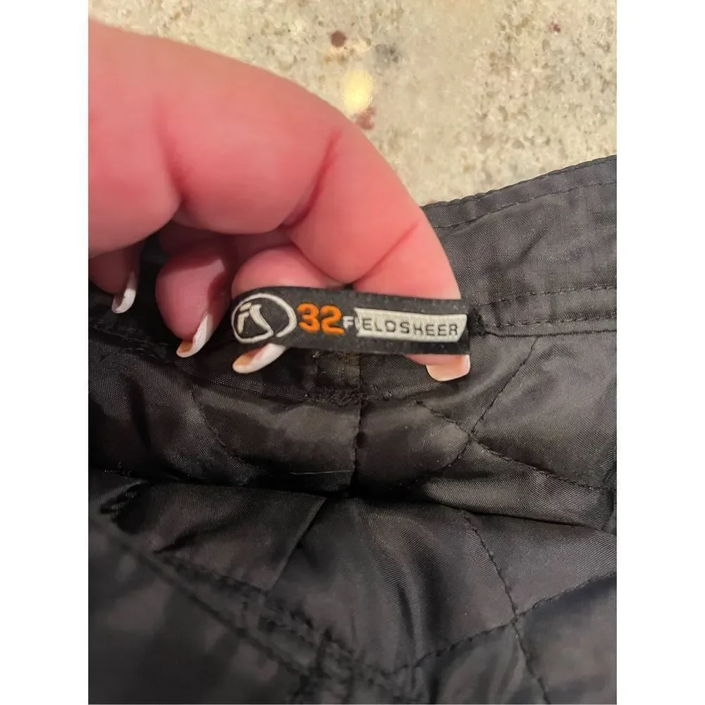 Fieldsheer Black Insulated Leg Zip Motorcycle Pants sz 32 EUC